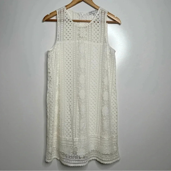 Cupcakes & Cashmere Ivory Lace Luka Shift Dress Size Medium - Picture 3 of 15